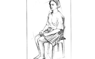 Рисунок сидящий человек за партой