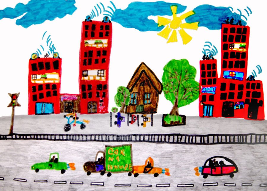 Рисование для детей город