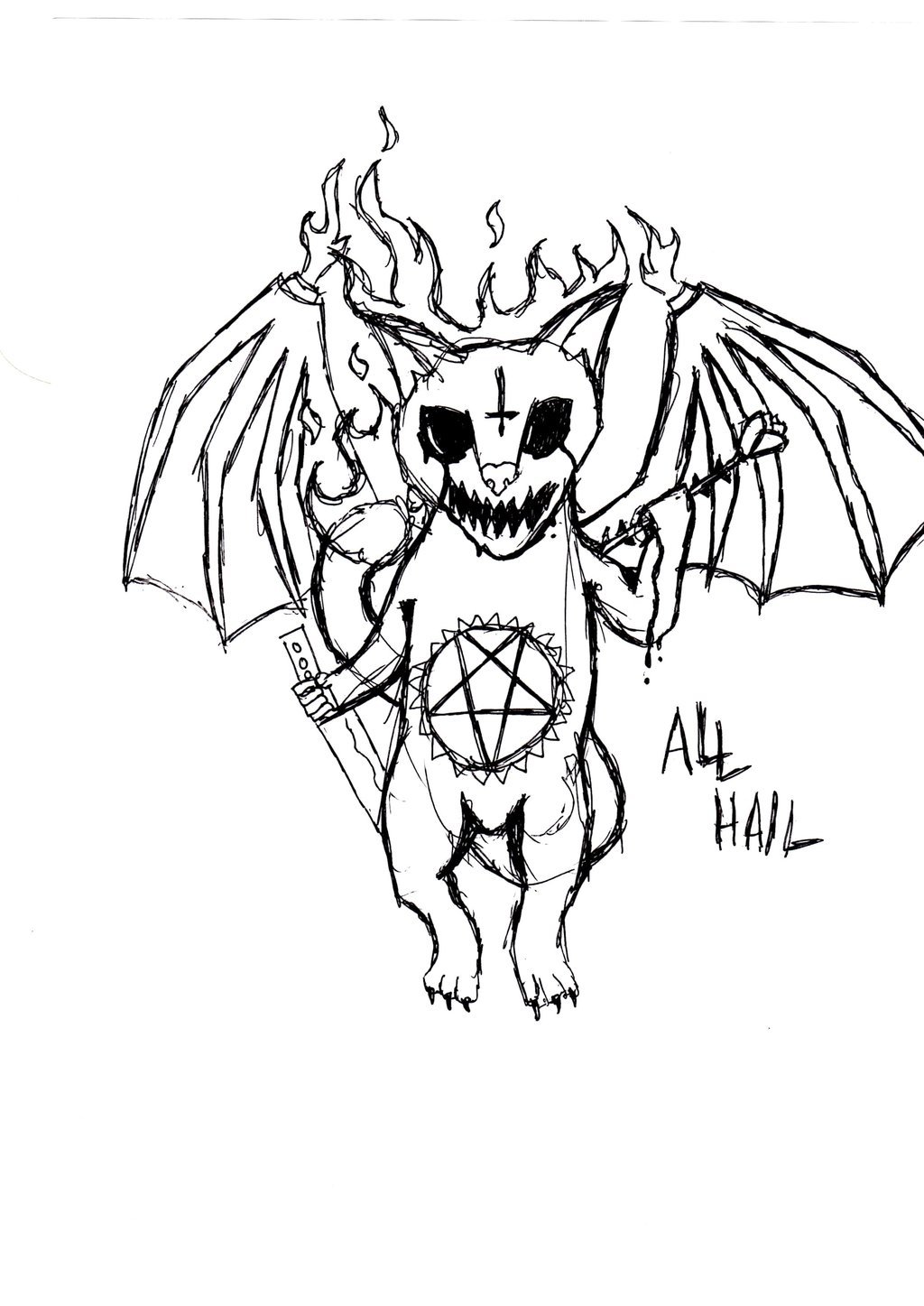 Рисунки для срисовки дьявол