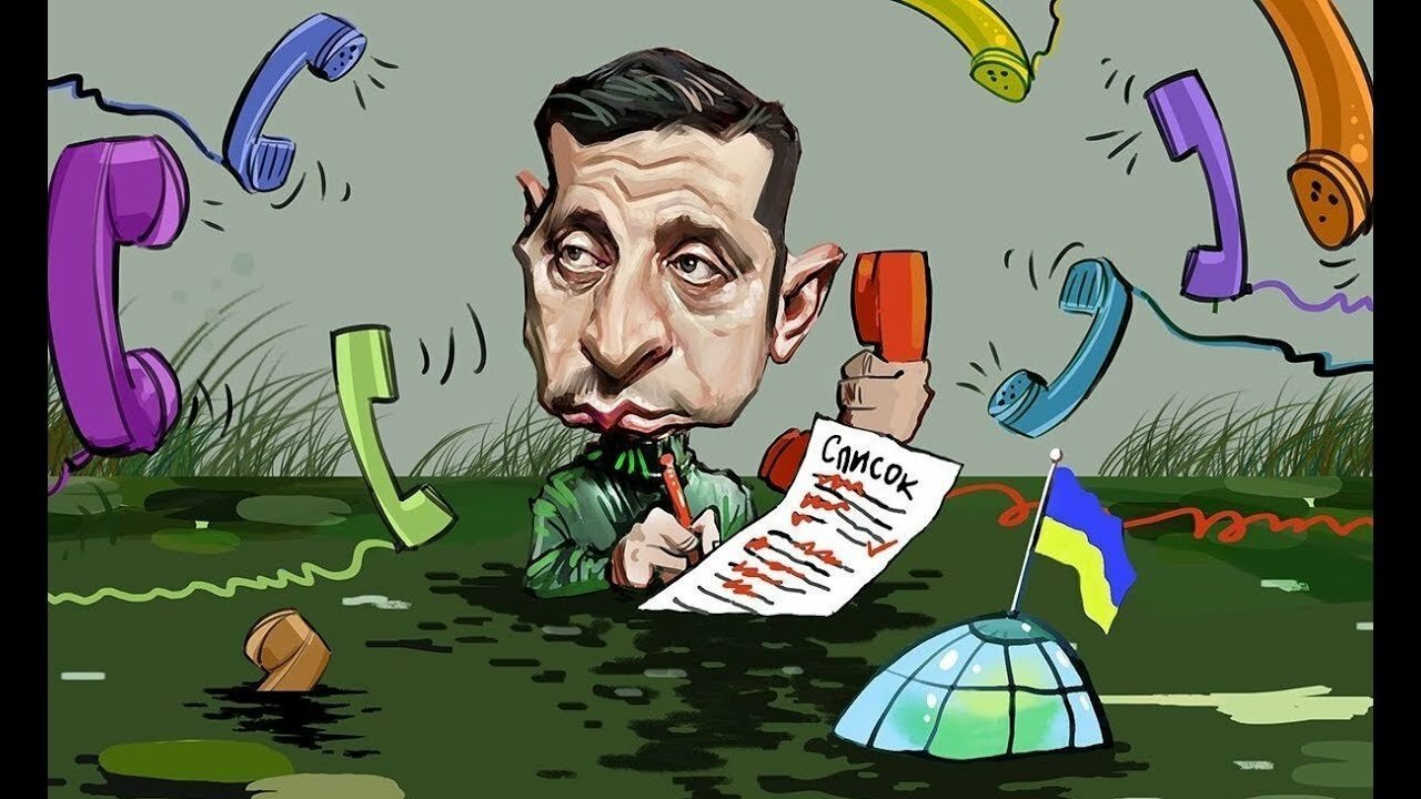 Зеленский и Путин карикатура