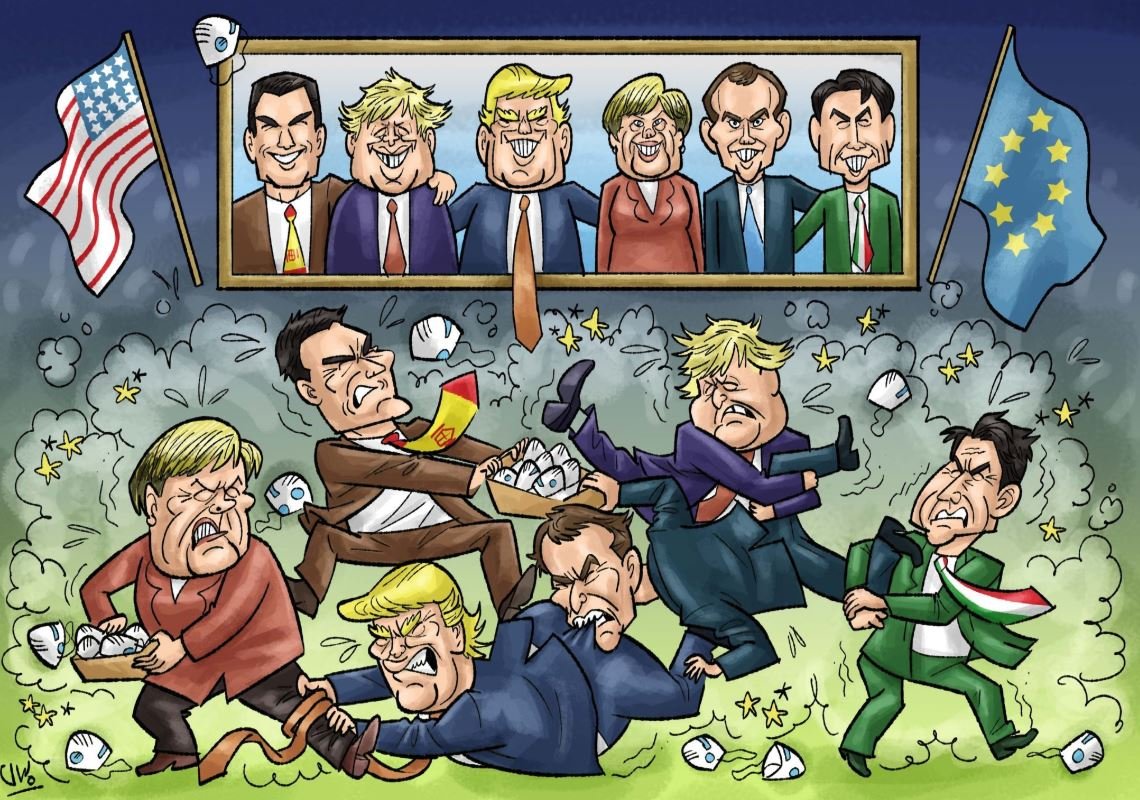 США И Европа карикатура