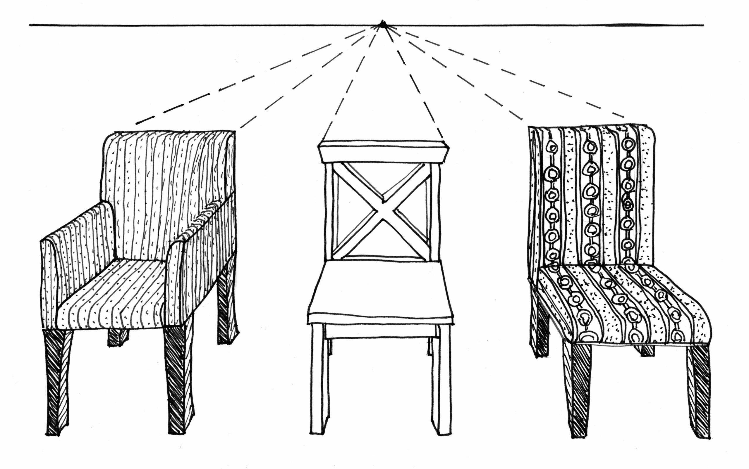 Стул в перспективе рисунок