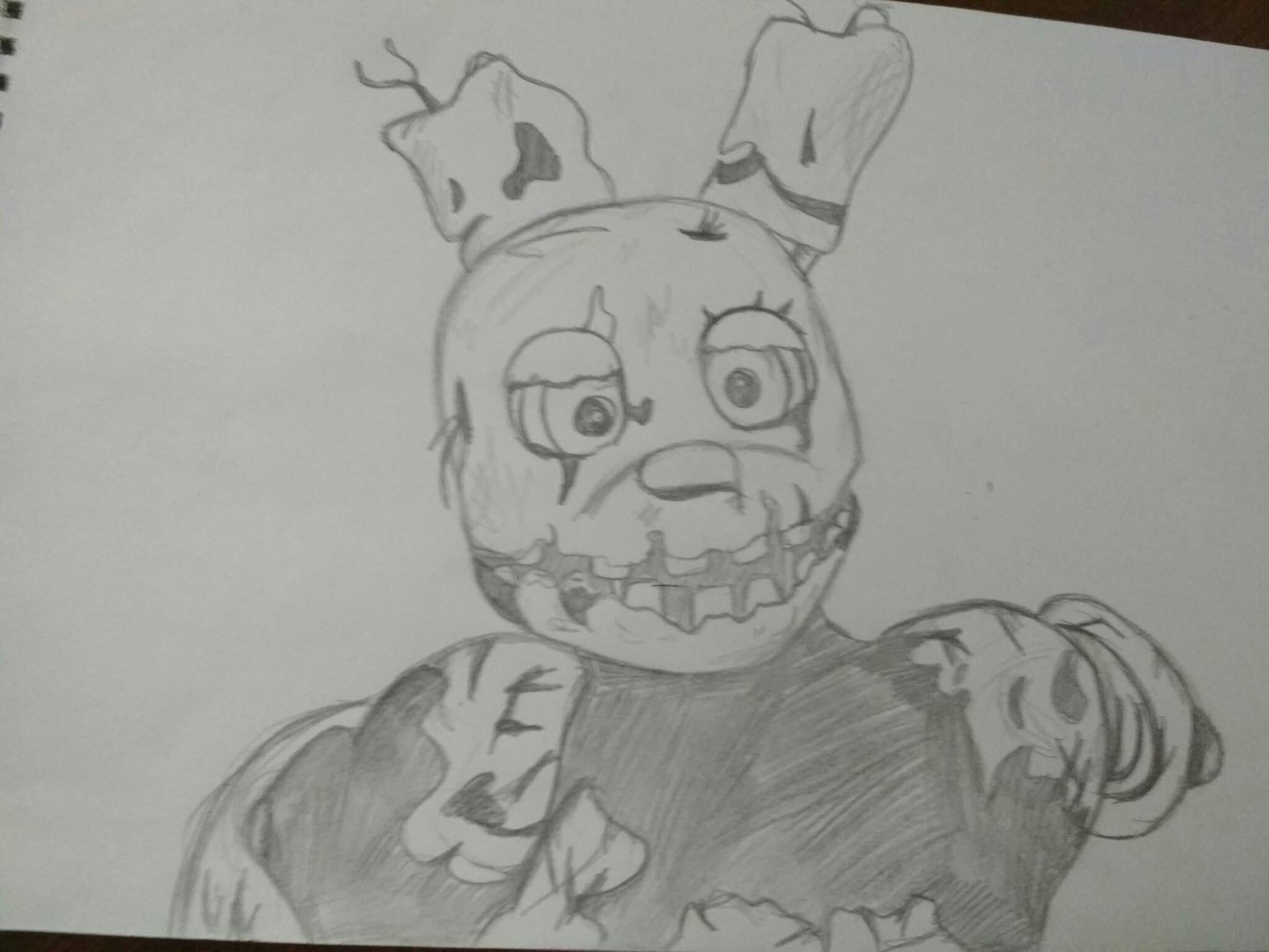 Springtrap рисунок карандашом