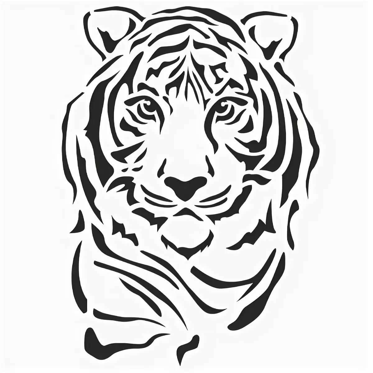 Трафарет тигра для вырезания на окно