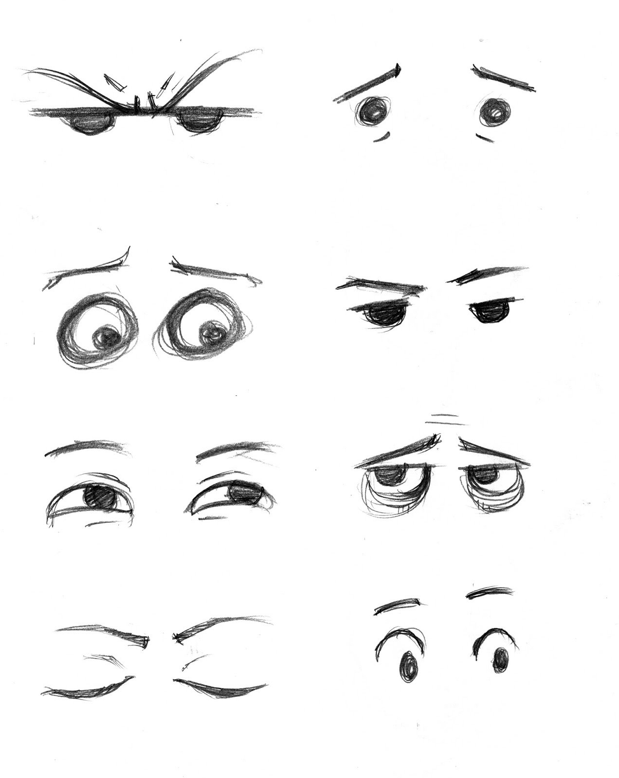 Рисование глаз мультяшных