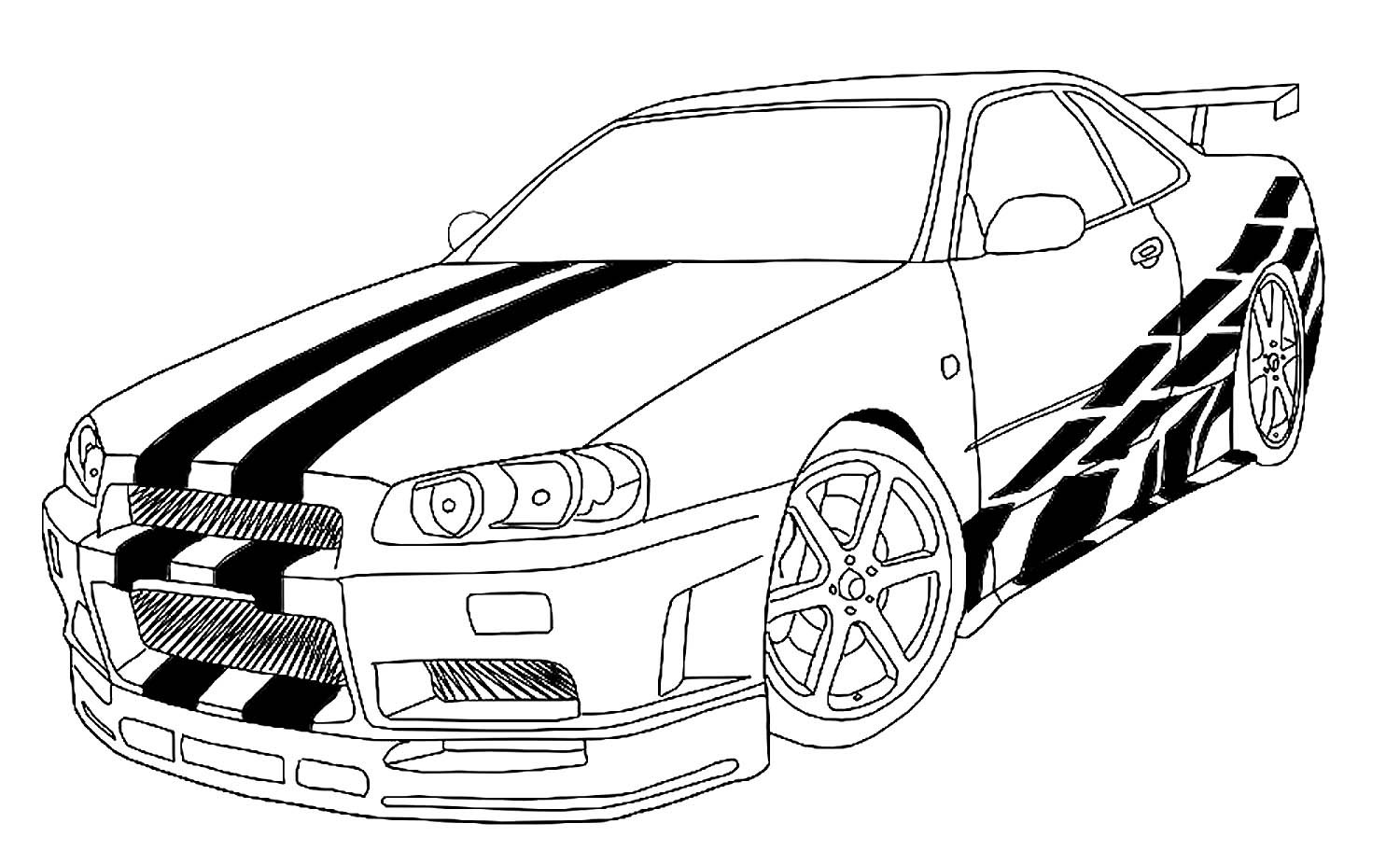 Раскраска Nissan Skyline r34