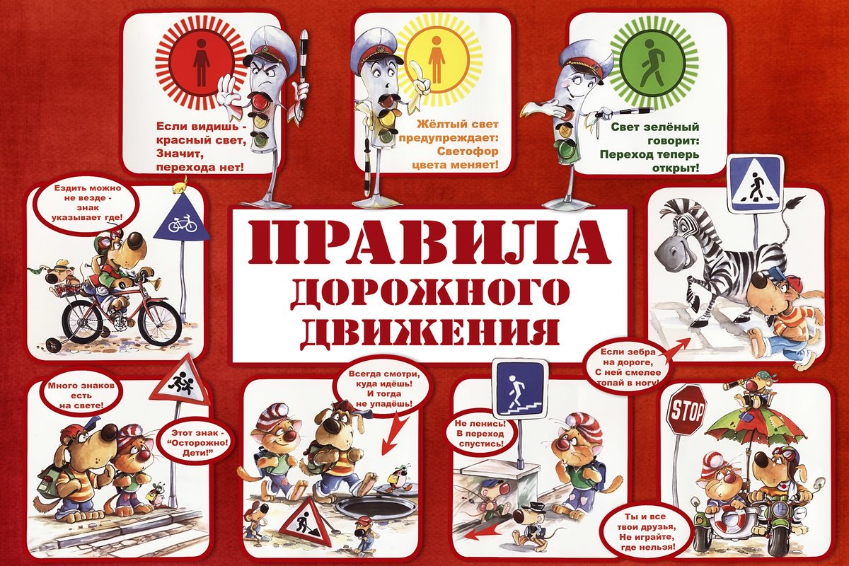 Плакат правил дорожного движения