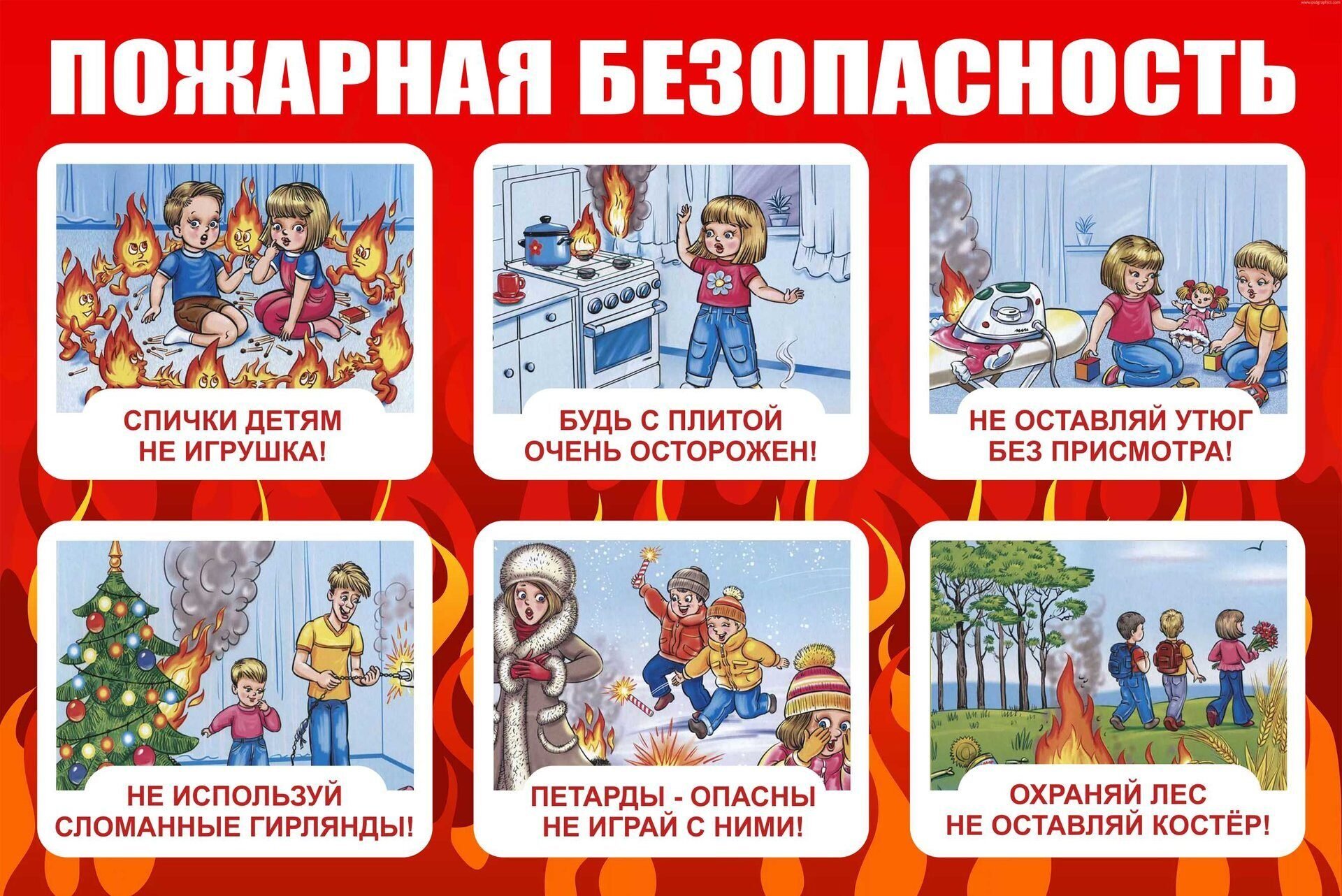 Плакат пожарная безопасность для детей