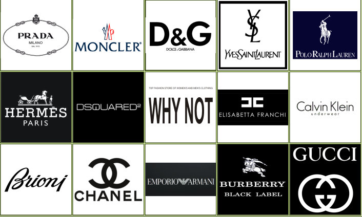 Логотипы брендовых вещей