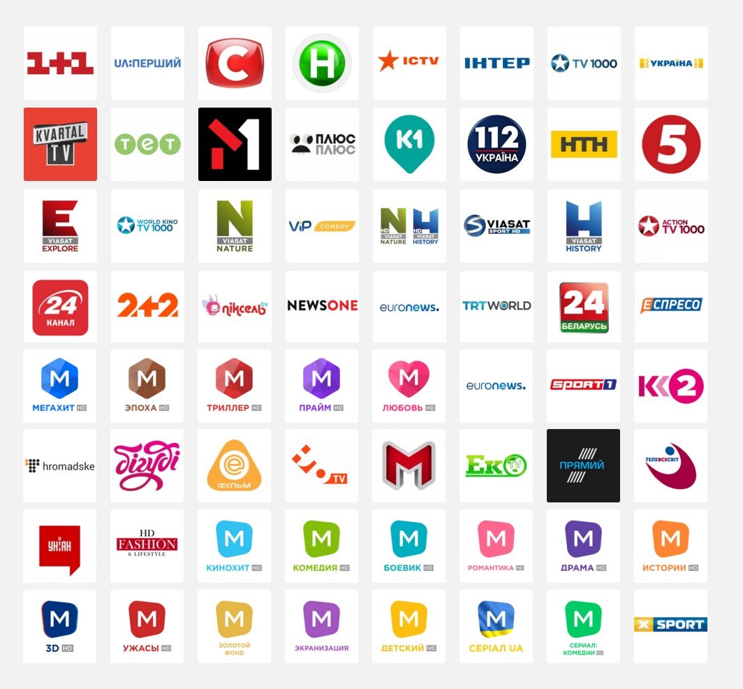 Логотипы телевизионных каналов