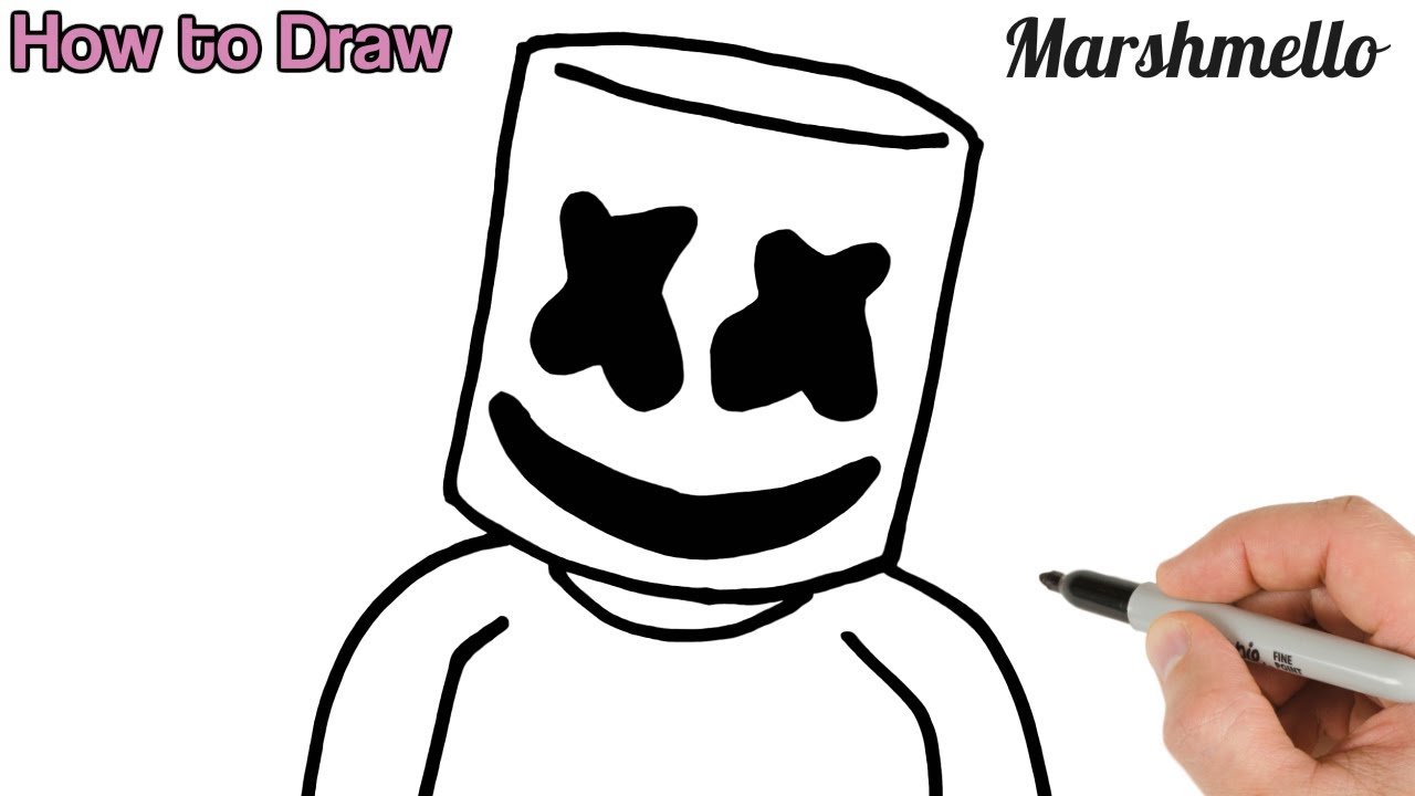 How to draw маршмеллоу