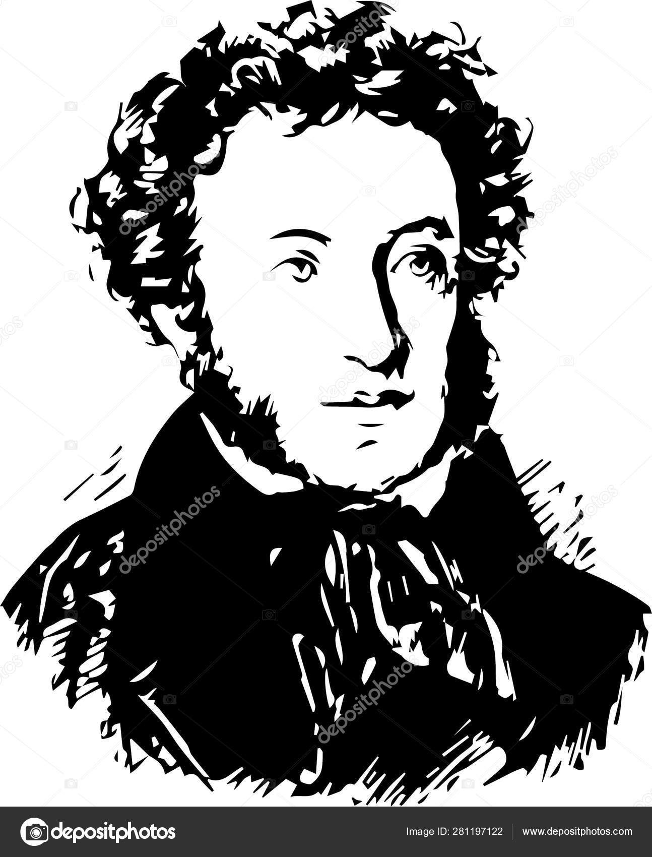 Пушкин черно белый портрет