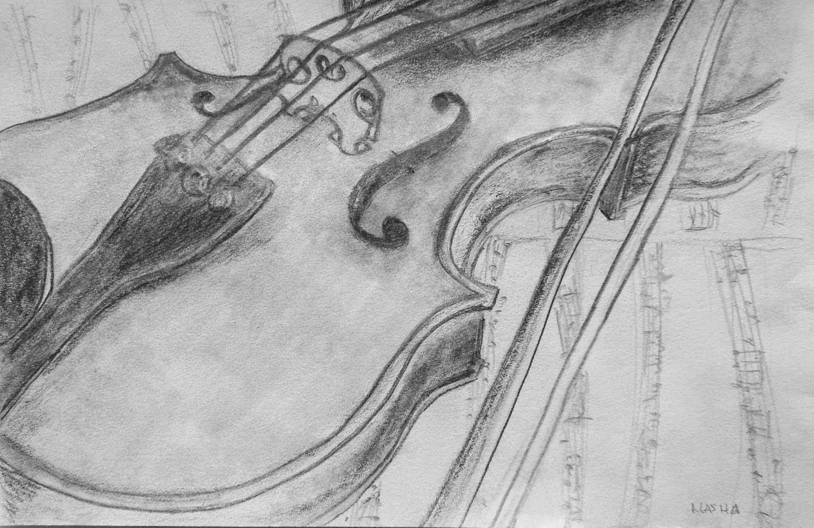 Построение скрипки в рисунке