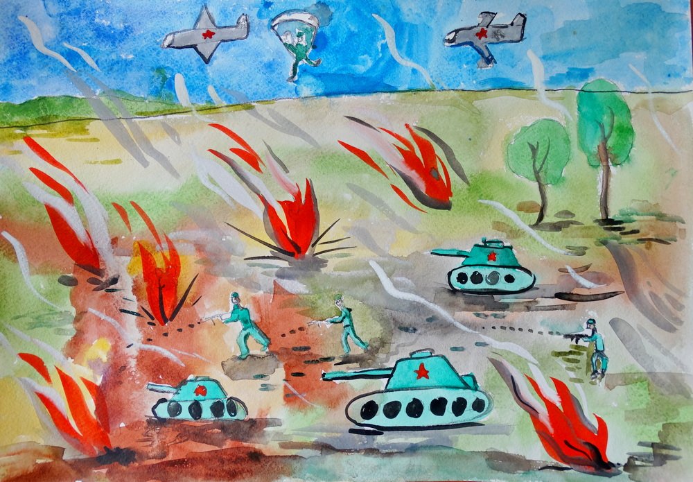 Рисунок про войну для детей в садик