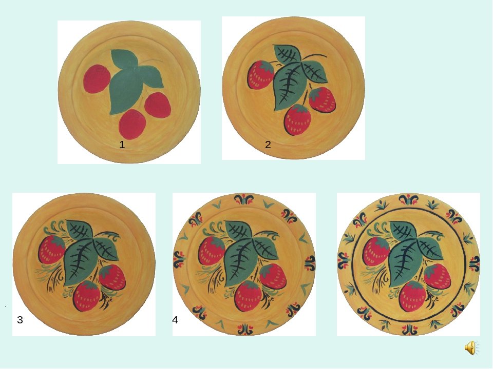 Хохлома роспись тарелки для детей