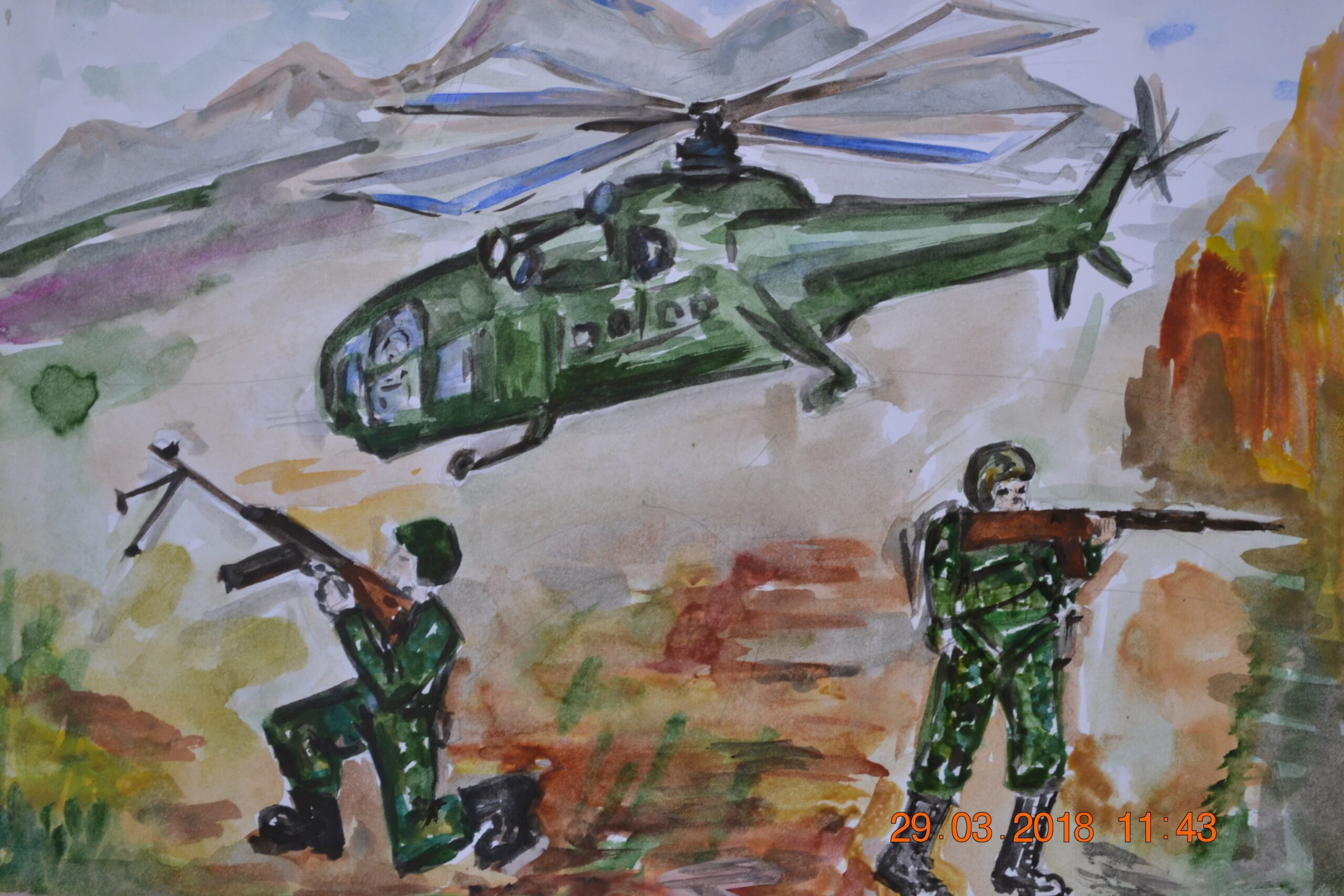 Рисование в детском саду солдат