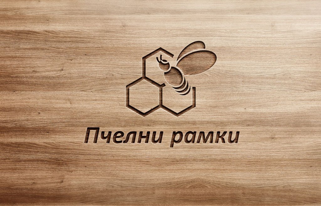 Логотип с пчелой и сотами