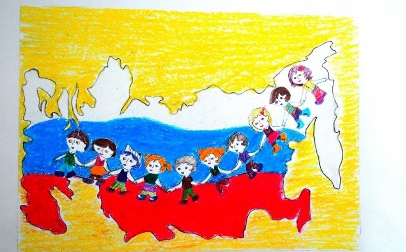 Детский рисунок ко Дню России