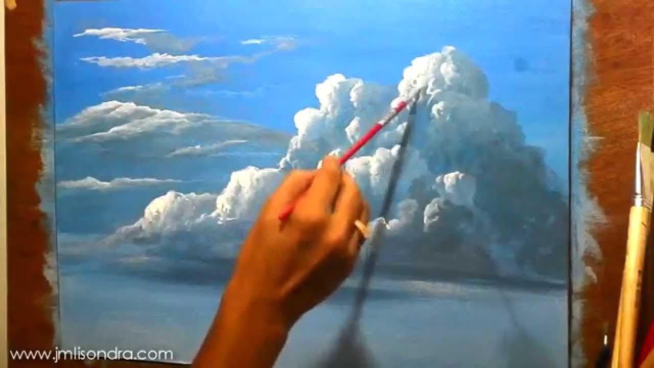 Техника рисования облаков маслом