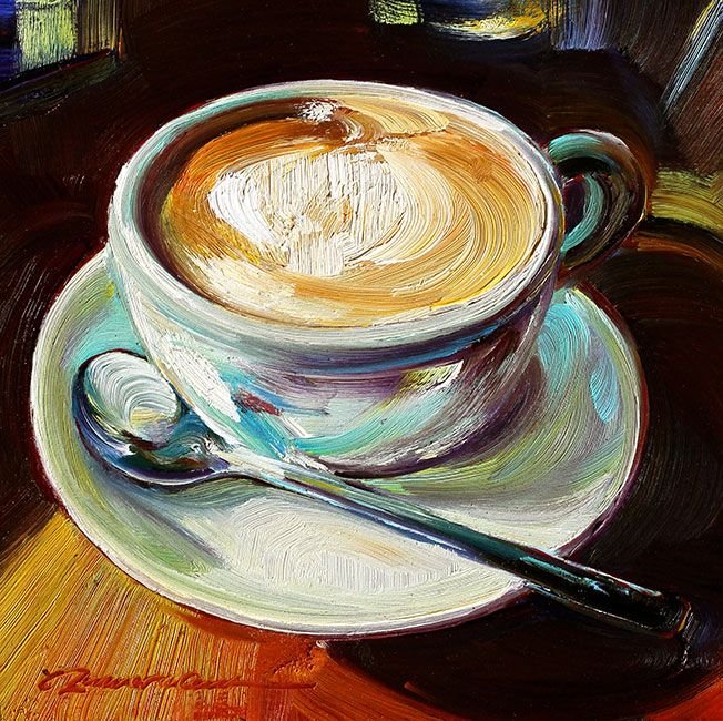 Картина маслом кофе