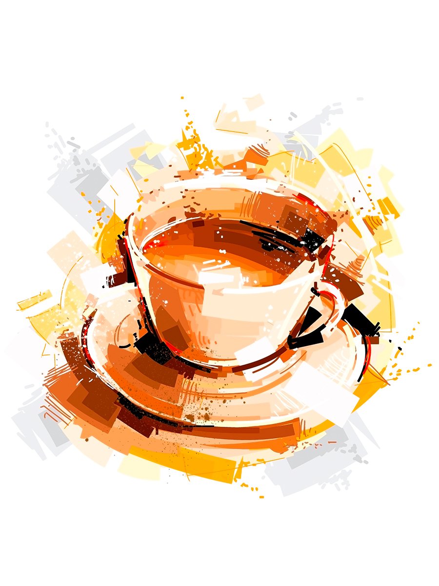 Чашка кофе акварель