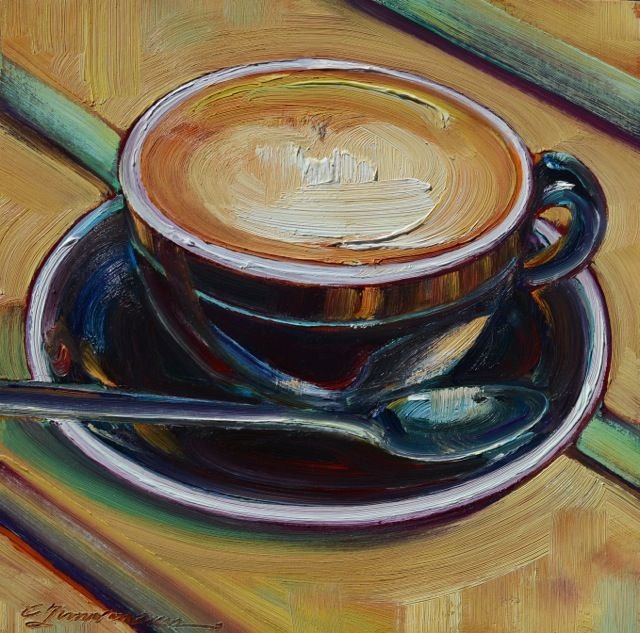 Картина пастель кофе
