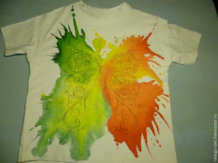 Детские рисунки на футболках красками