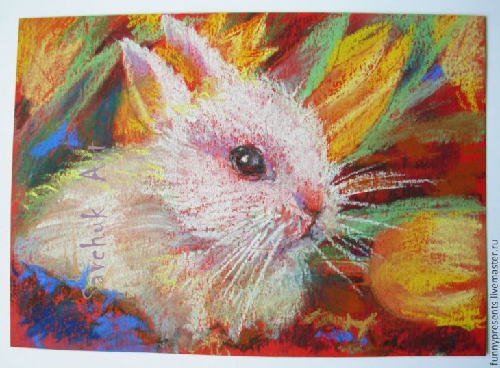Кролик пастелью сухой
