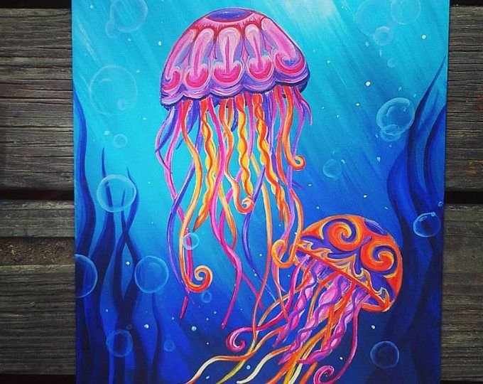 Медуза красками
