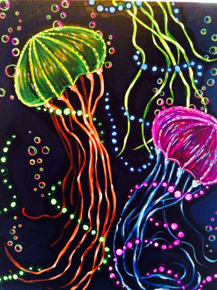 Граттаж медузы