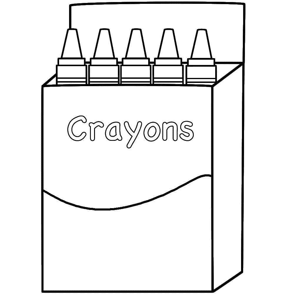 Коробка карандашей на белом фоне
