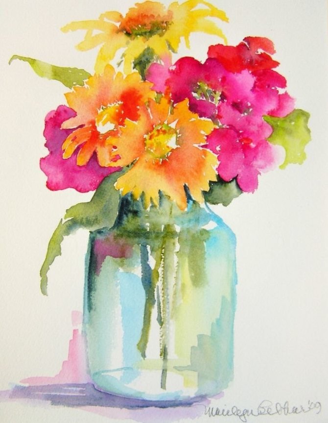 Рисование ваза с цветами