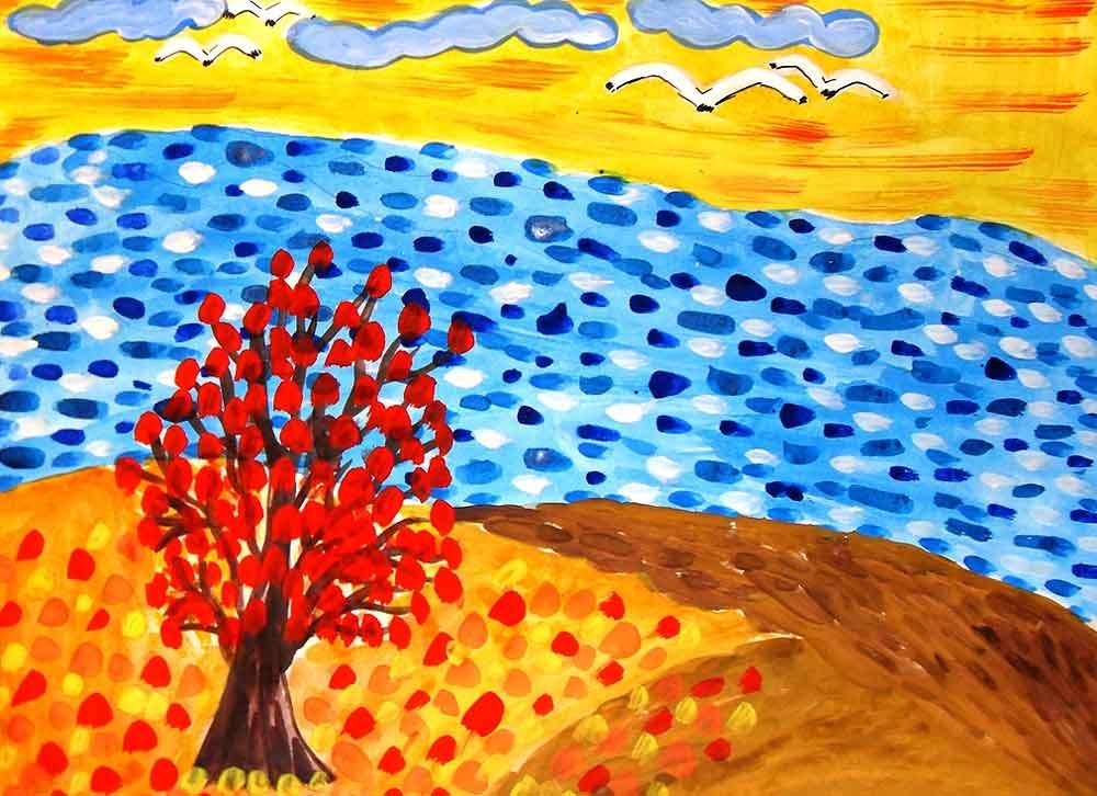 Осень рисунки детей красками