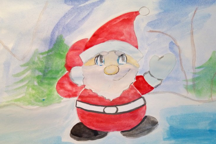 Рисование Деда Мороза в подготовительной группе карандашами
