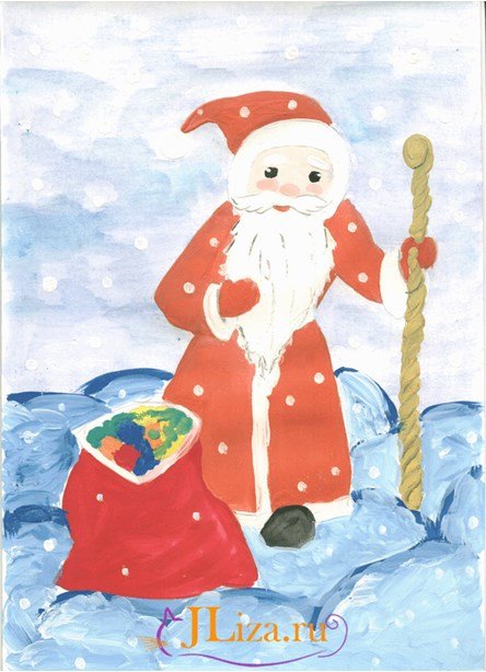 Дед Мороз красками
