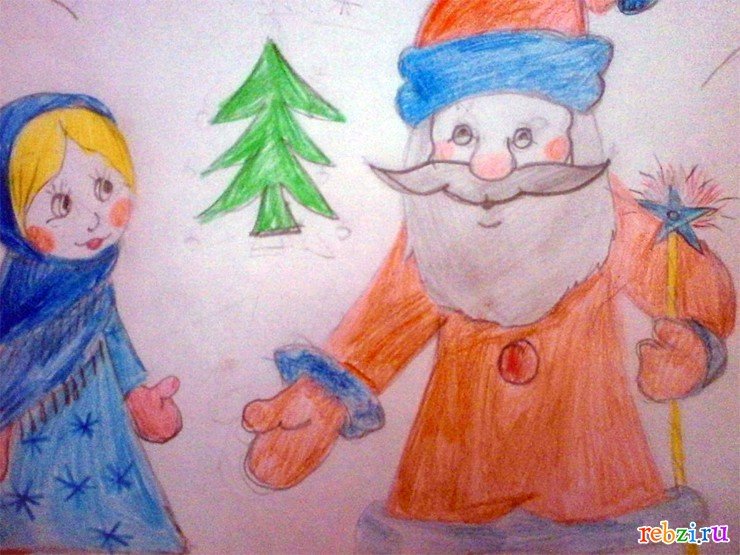 Рисование с детьми дед Мороз