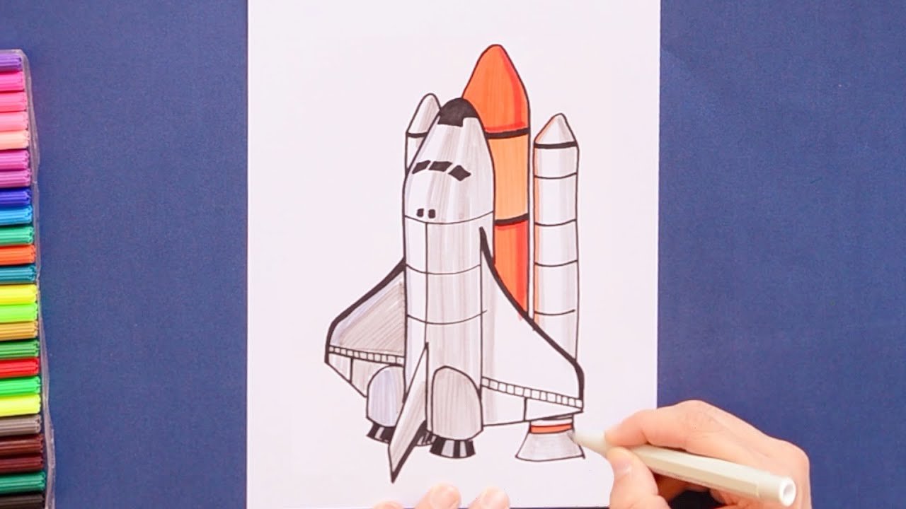 Ракета рисунок маркером