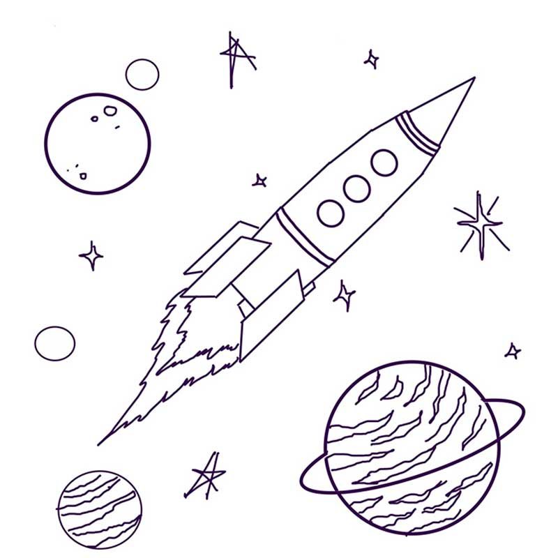 Космос рисунок карандашом