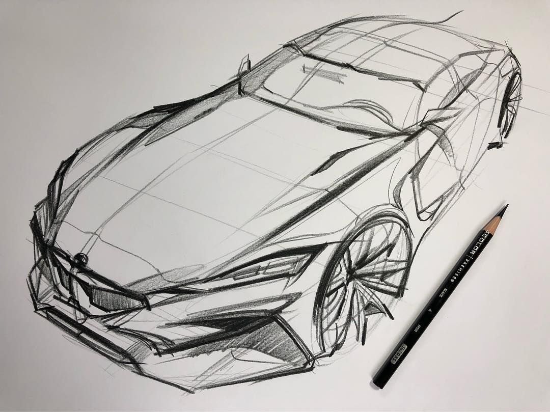 Рисунок автомобиля ручкой