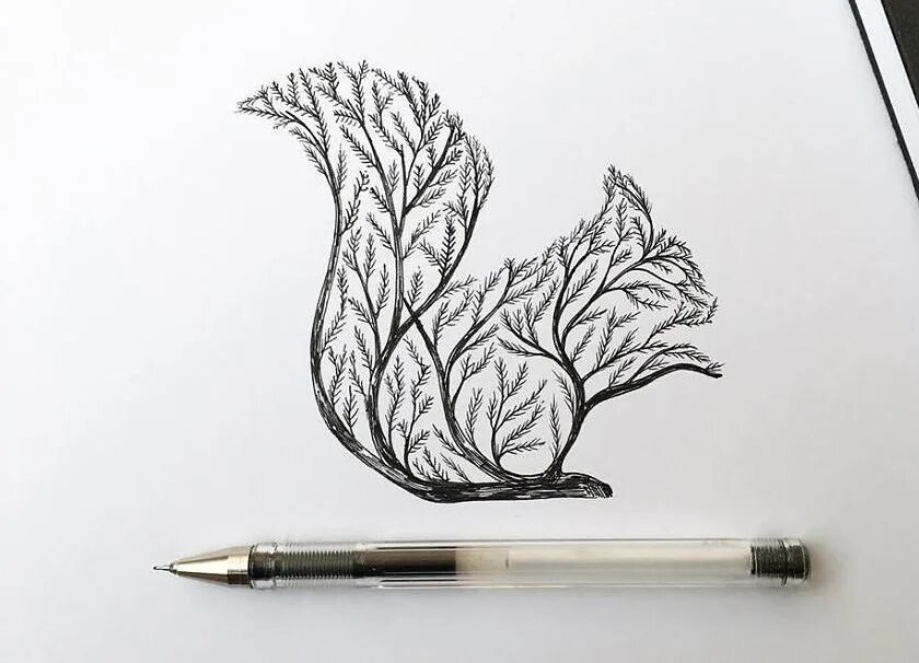 Чёрная ручка для рисования