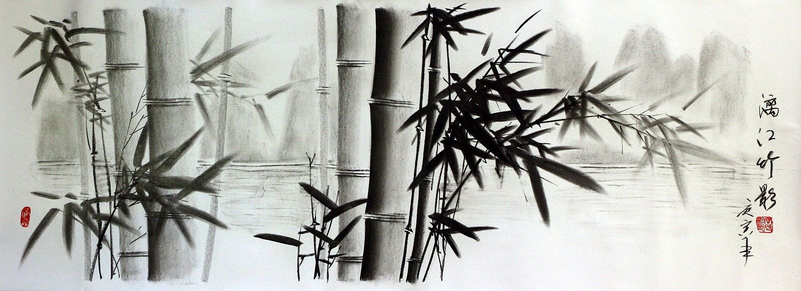 Бамбук рисунок карандашом