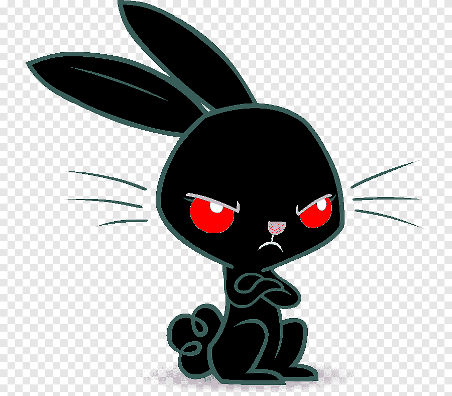 Черный кролик мультяшный