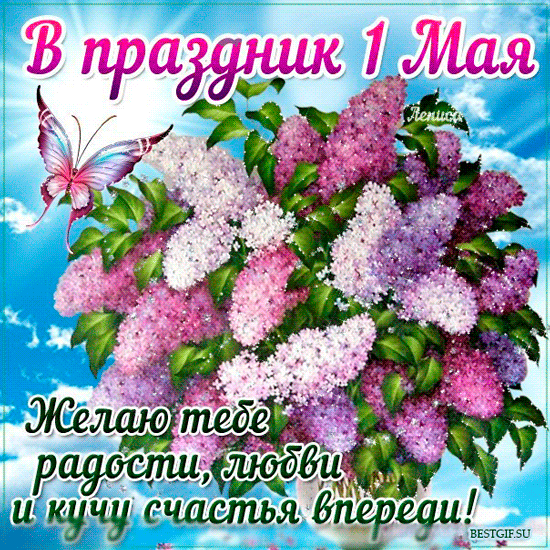 Пожелания в праздник 1 Мая. Желаю тебе радости, любви и много счастья впереди!