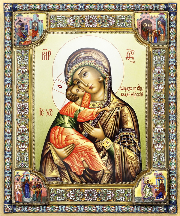 Красивая открытка Владимирская икона Божией Матери