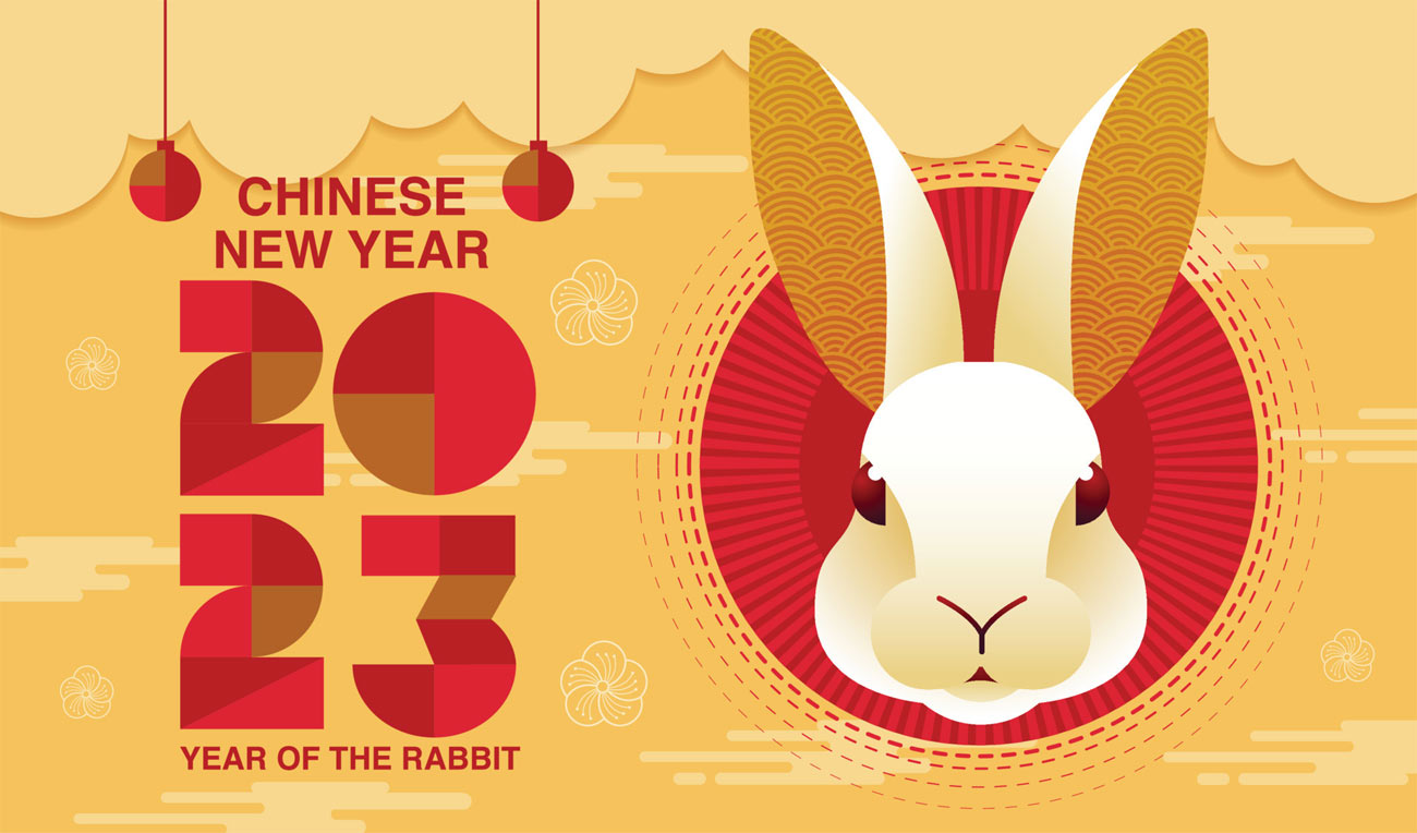С Китайским Новым Годом 2023 Кролик Знак Зодиака Для Года Кролика.