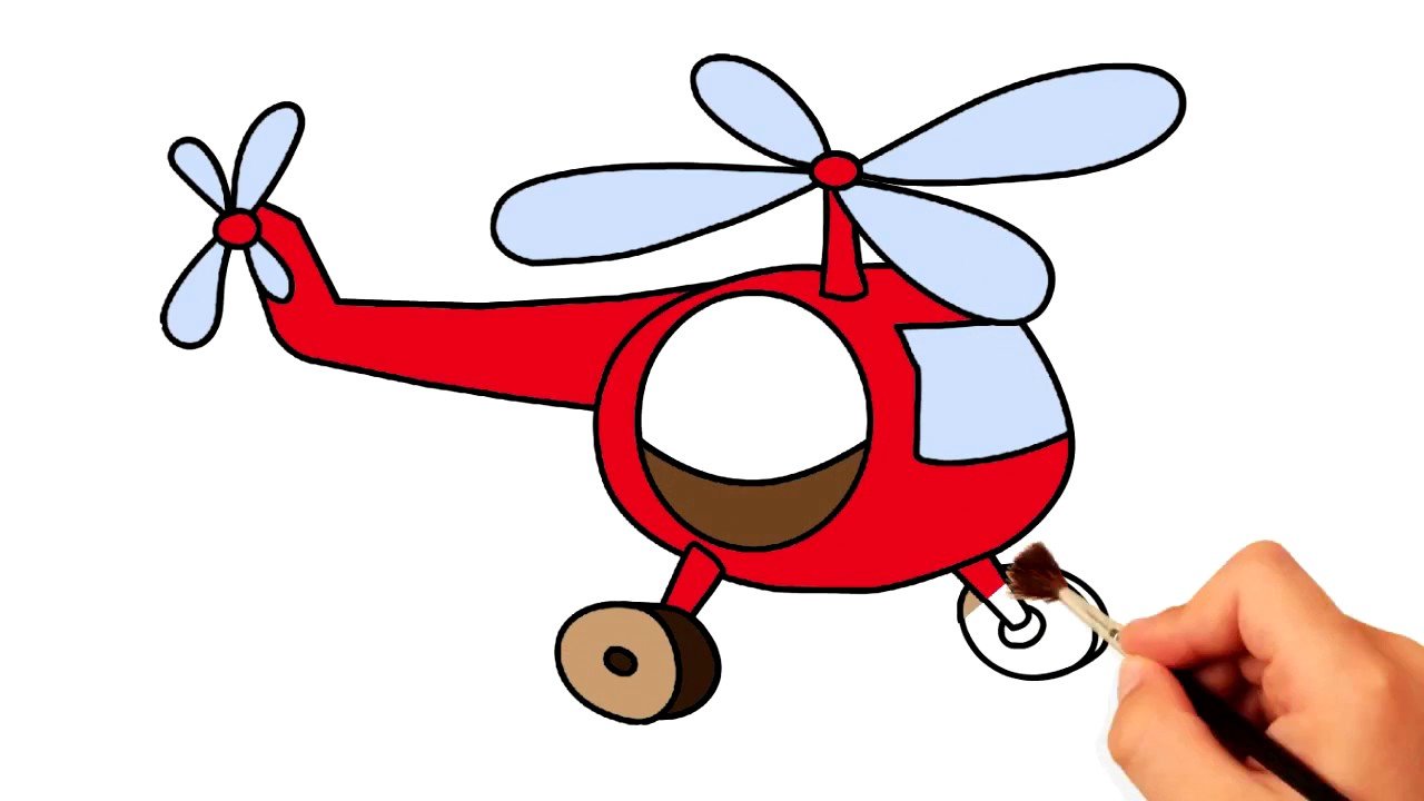 Рисование вертолета для детей