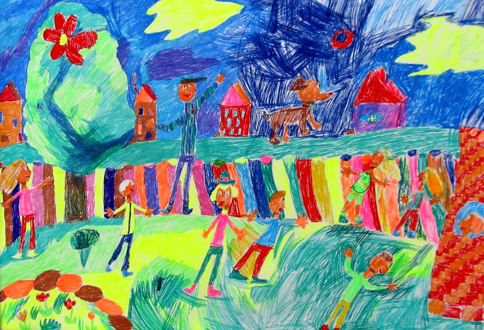 Рисунки детей 4 лет разноцветными карандашами маленькие