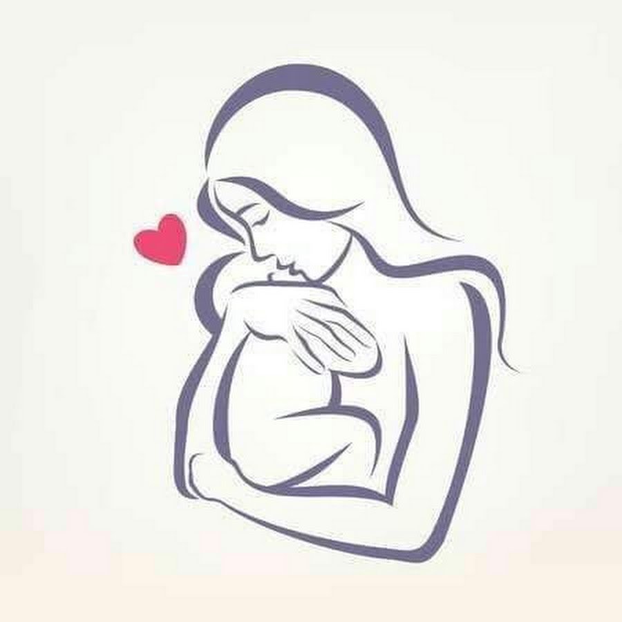 Силуэт мамы с ребенком на руках