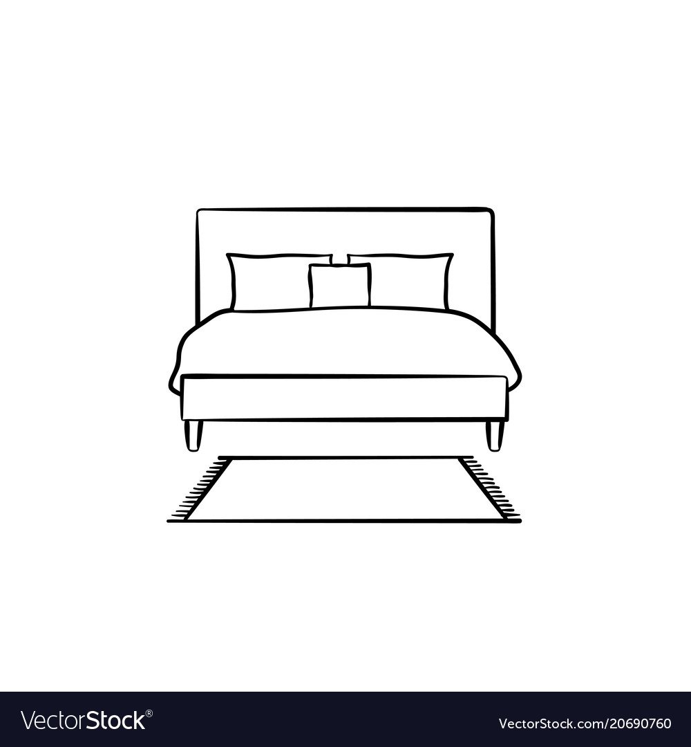Кровать с подушкой рисунок