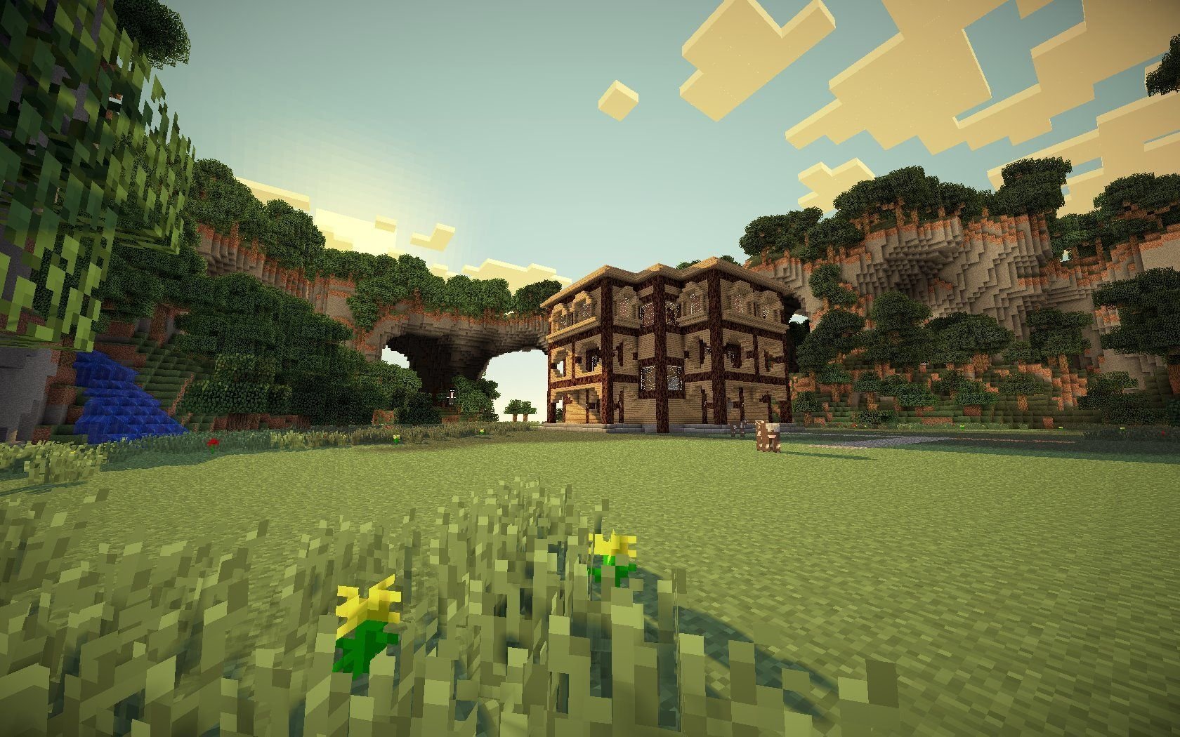 Minecraft пейзаж (26 фото) скачать бесплатно